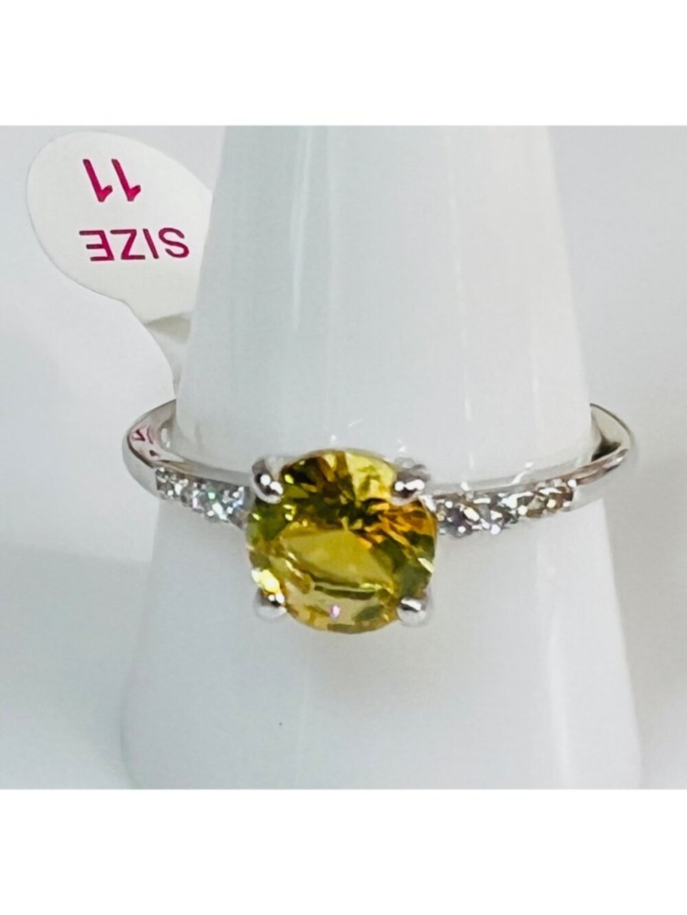 Ring Bomb Party Ring # 3652 size 11 LC yellow topaz fashion jewelry feminime